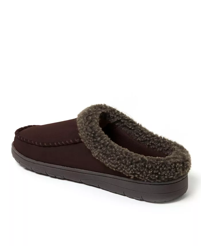 Мужские домашние тапочки-клоги Moccasin Toe из микро-замши Dearfoams, коричневый — фото 2