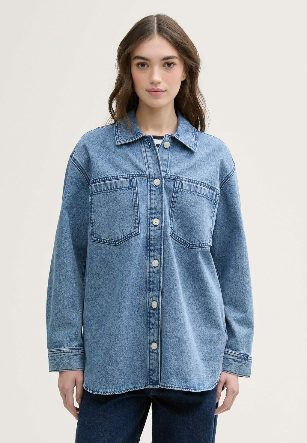 

Короткое пальто TOM TAILOR DENIM, темно-синий