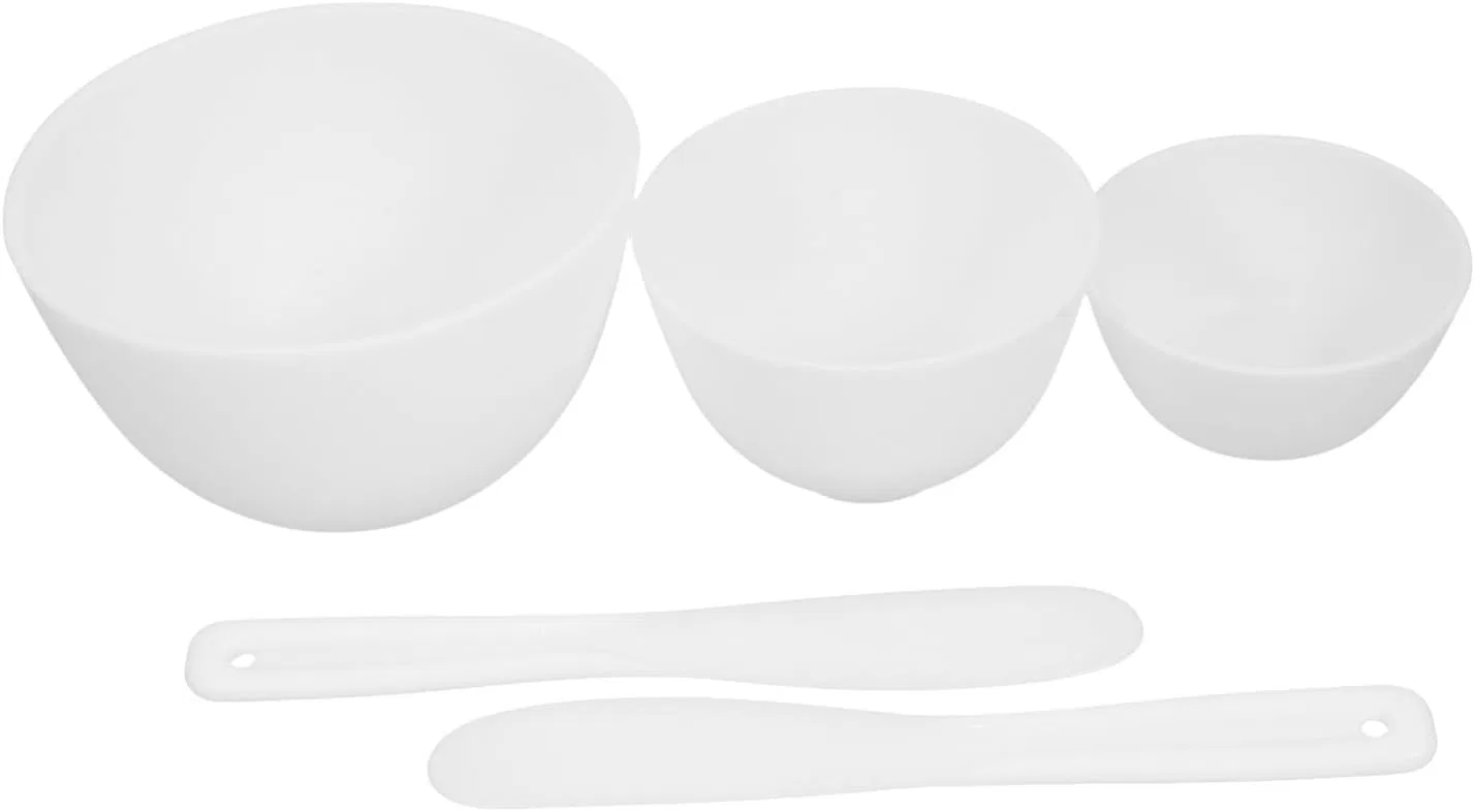 Набор мисок для смешивания масок Silicone Face Mixing Bowl Kit Frcolor 3 миски + 2 палочки белый