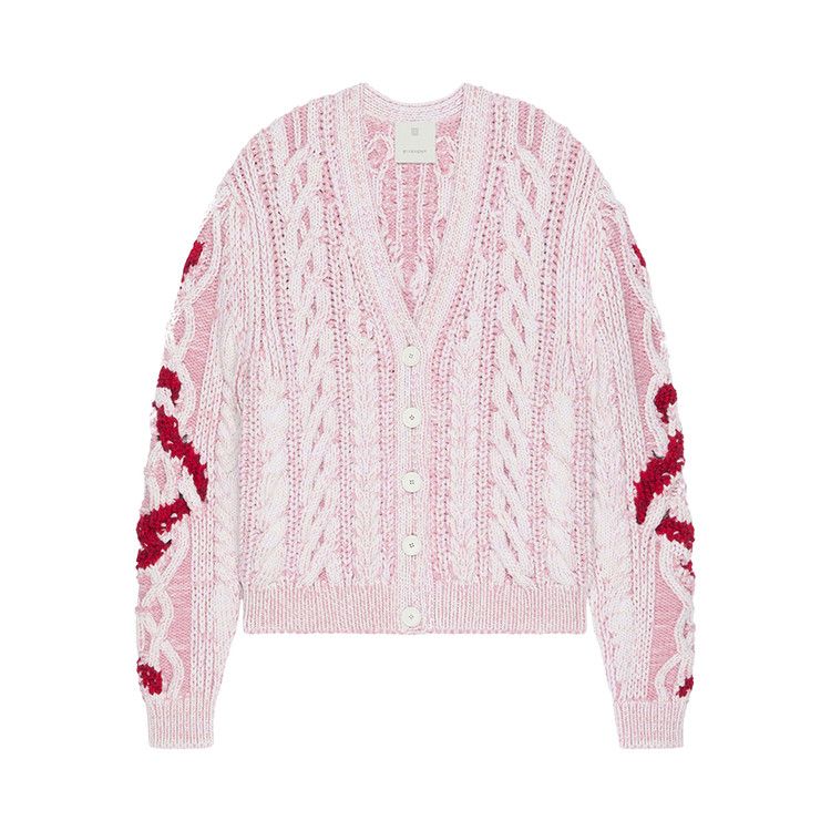 

Кардиган Givenchy Lunar Year Snake V-Neck Cardigan, Ivory/Pink