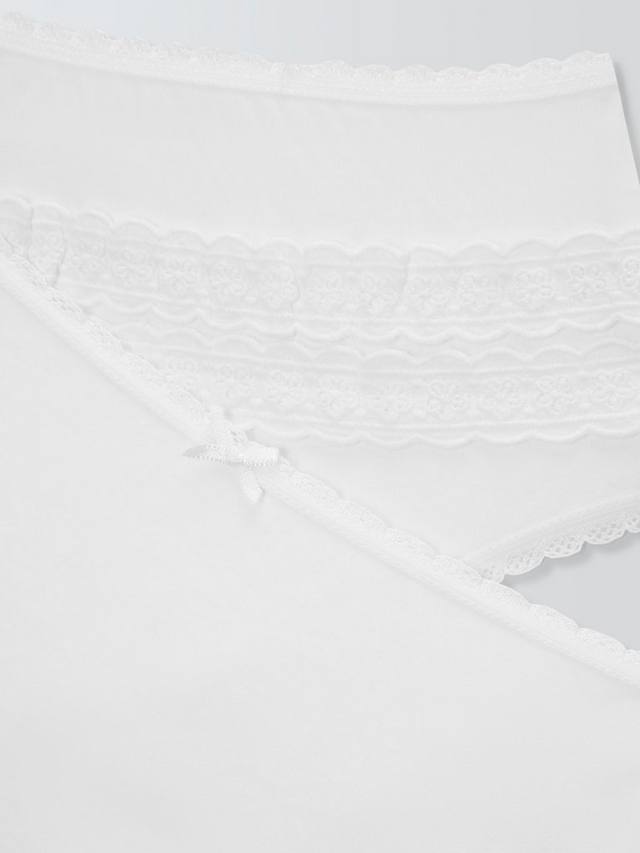 Детские хлопковые штанишки с рюшами John Lewis, Pack of 2, White — фото 3