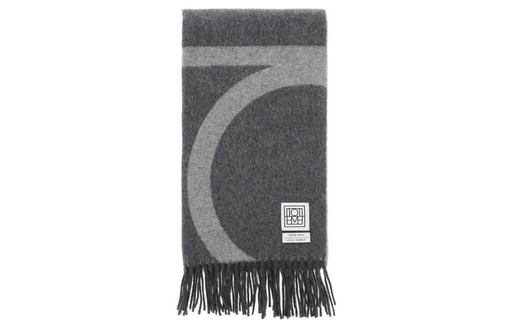 

TOTEME Тотайм панельный шарф с бахромой, Gray