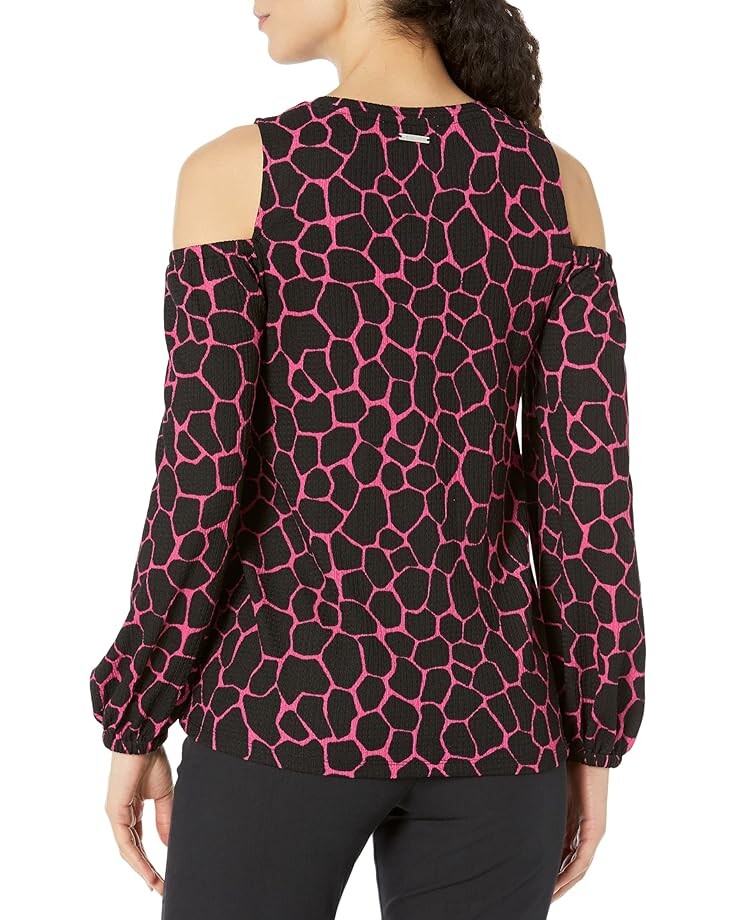 

Блуза Michael Kors Giraffe Cold-Shoulder Blouse, цвет Cerise