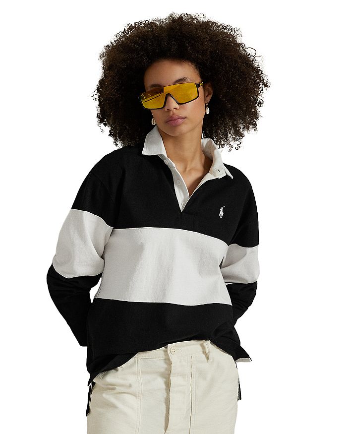 

Цветной хлопковый джерси регби Ralph Lauren, черный