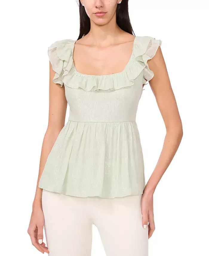 

Женский топ Jolene с оборками и квадратным вырезом Parker, зеленый