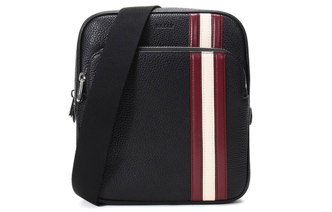 

Кожаная наплечная сумка мужская черная BALLY