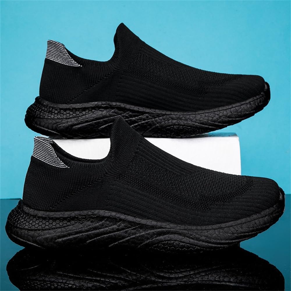 Мужские кроссовки для бега, повседневные, с легкой посадкой, для прогулок, тенниса и спортзала, легкие, дышащие сетчатые, для тренировок, с мягкой подошвой Abborora, черный — фото 2