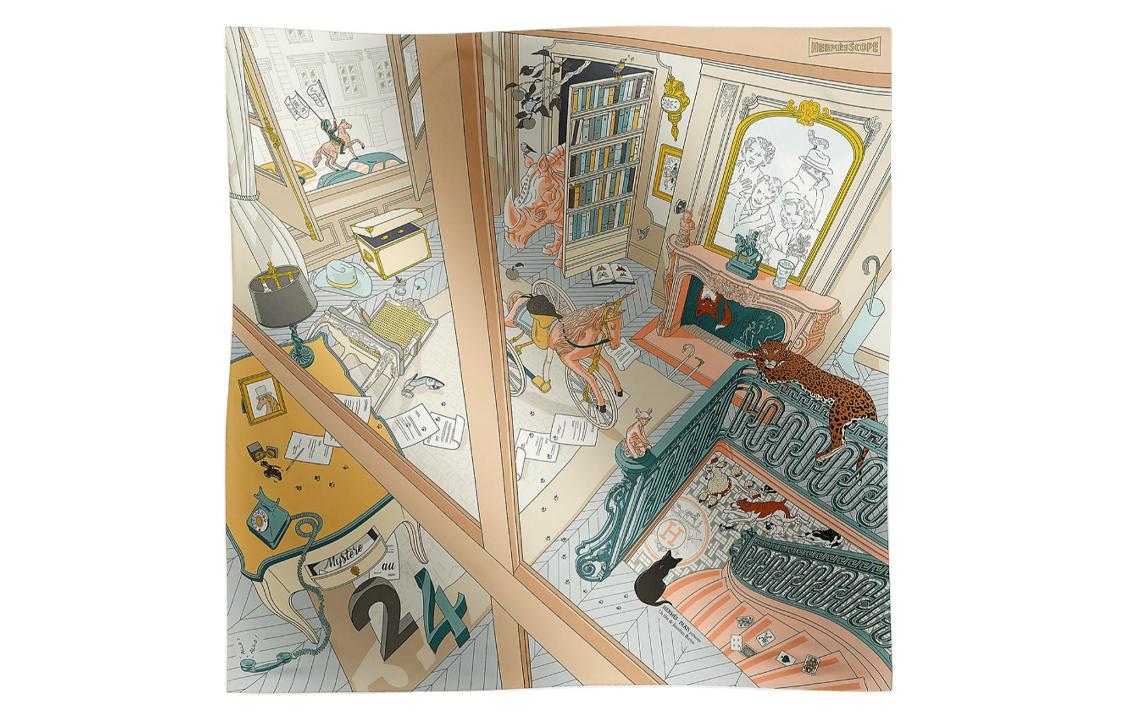 

Шёлковый платок HERMES Мультиколор