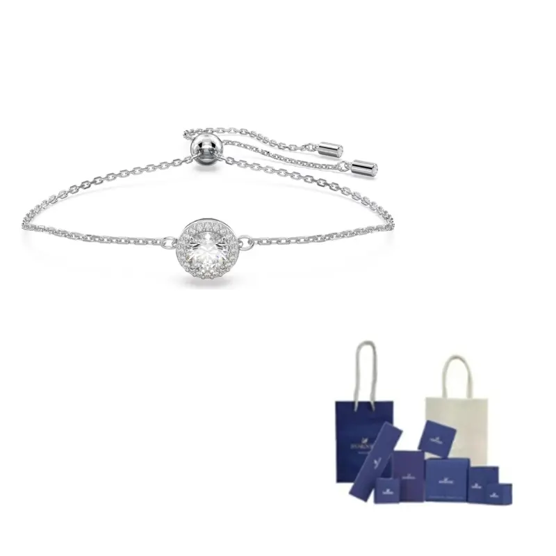 

Браслет Embellished Rings Set Of Two Swarovski, серебро