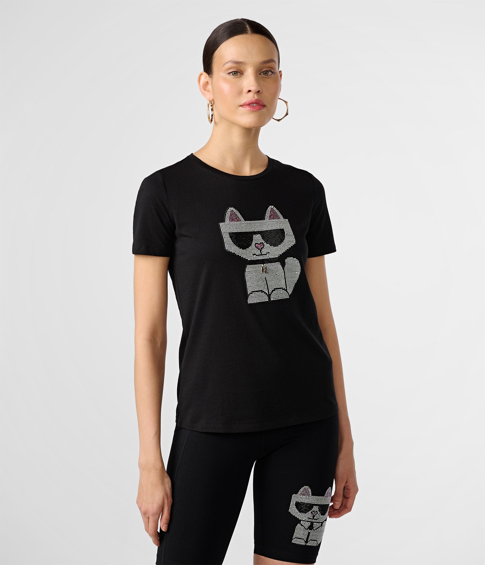

Футболка с логотипом charm choupette KARL LAGERFELD PARIS, черный