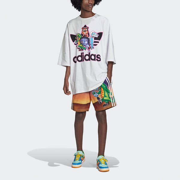 Шорты originals x kerwin frost crossover cartoon full print contrasting colors sports shorts Adidas, мультиколор — фото 3