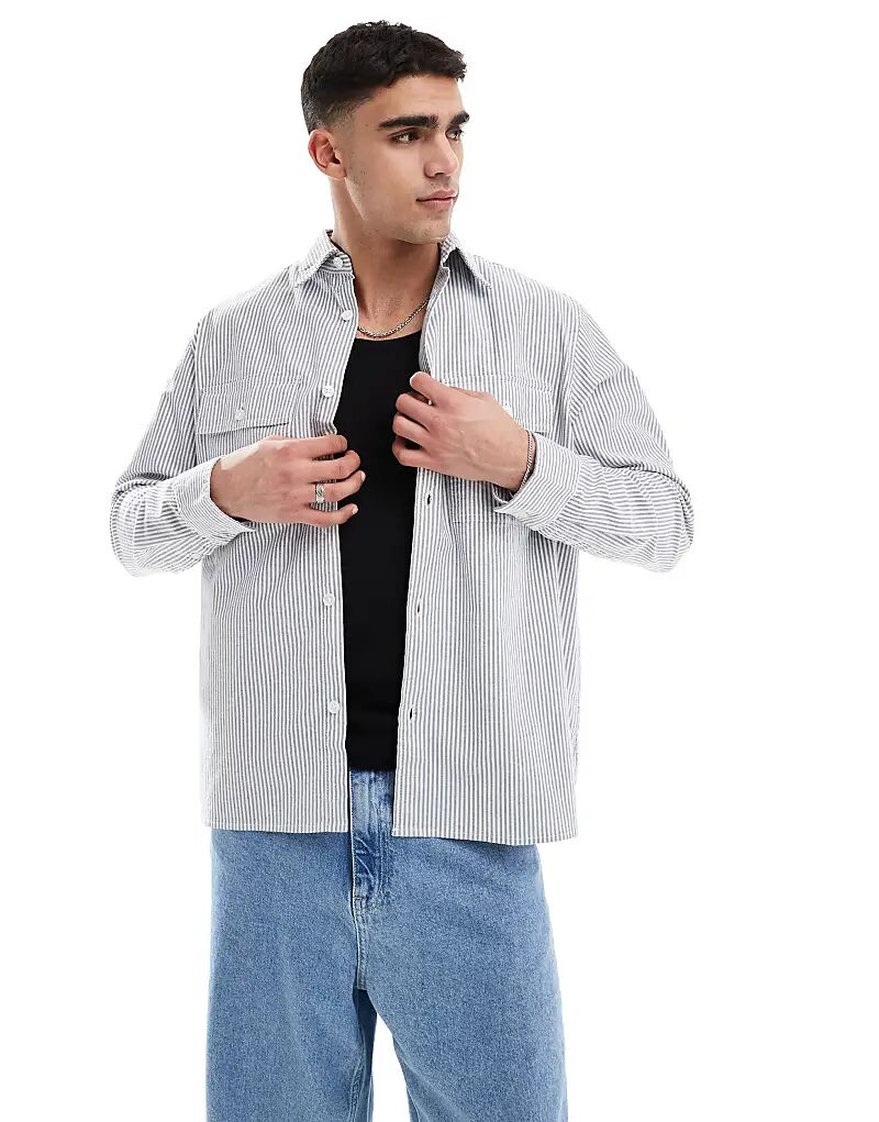 

Рубашка в полоску оксфорд синего цвета Jack & Jones