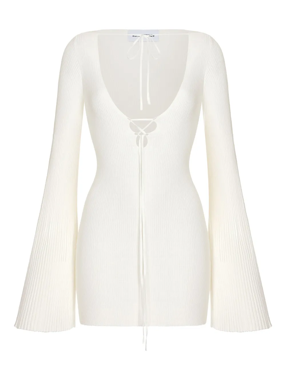 

Платье мини в рубчик KOROBEYNIKOV, белый