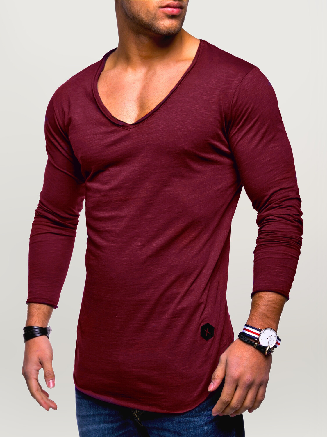 

Лонгслив behype NUKE L/S, цвет weinrot