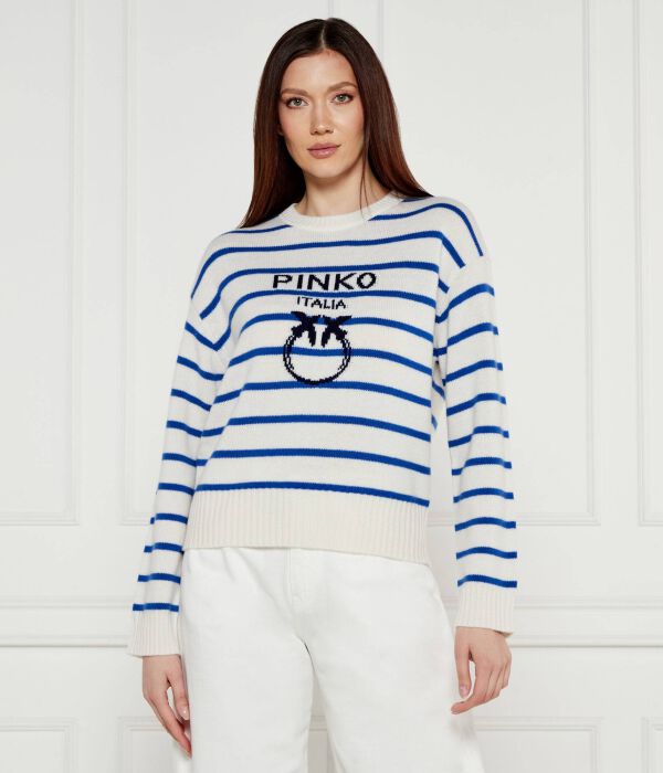 

Шерстяной свитер новый бургос Regular fit Pinko, белый