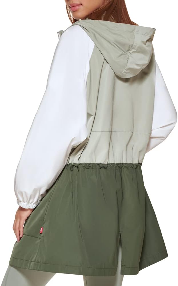 Женская свободная куртка-дождевик Levi's с цветными блоками, Green — фото 4