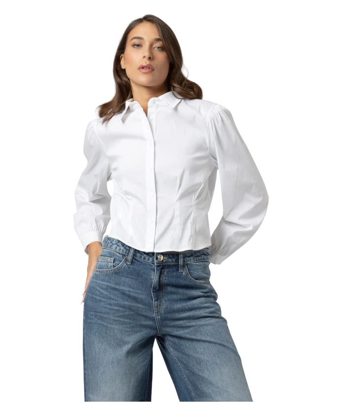 

Элегантная блузка с эффектом мятой ткани и длинными рукавами. Kocca, белый