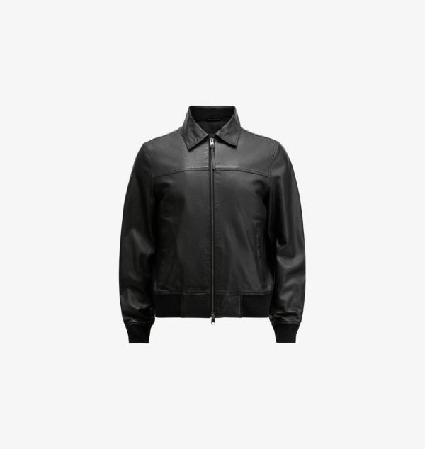 

Кожаная куртка Gen со вставками, прямого кроя Allsaints, черный