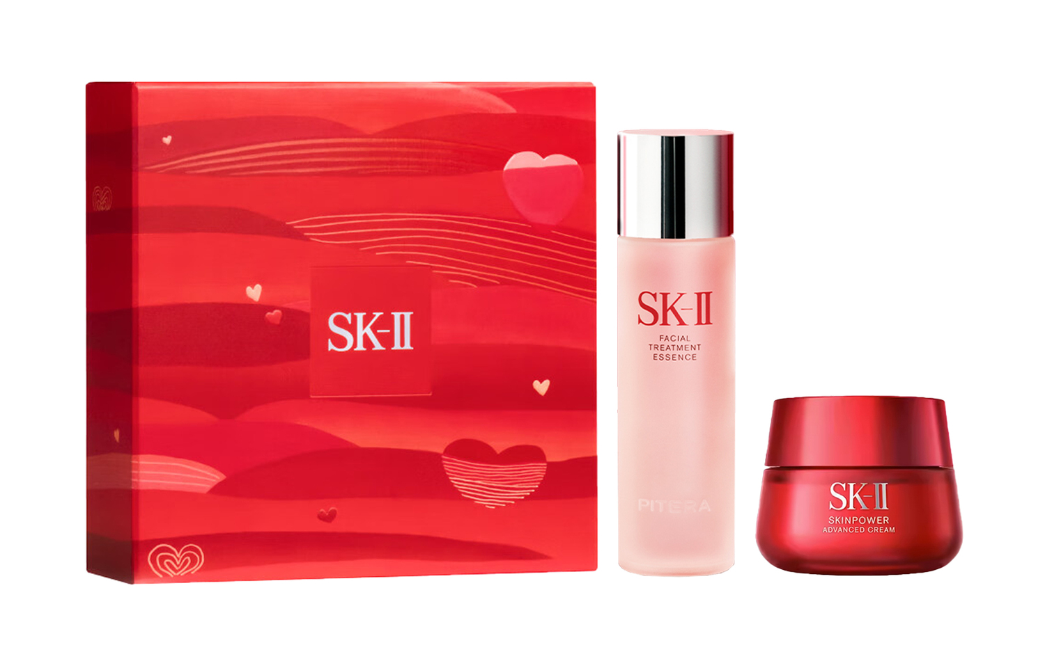 

SK II Limited Edition сыворотки лосьон Red Bottle крем набор средств по уходу за кожей подтягивающий, увлажняющий, восстанавливающий SK-II, Two-Piece Set A: Version красный Face Cream 50g+Serums 75ml