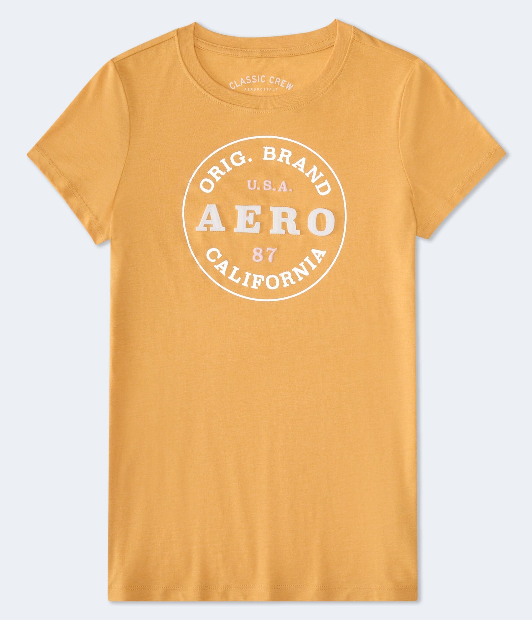 

Футболка с графической аппликацией Aeropostale California Circle, темно-желтый