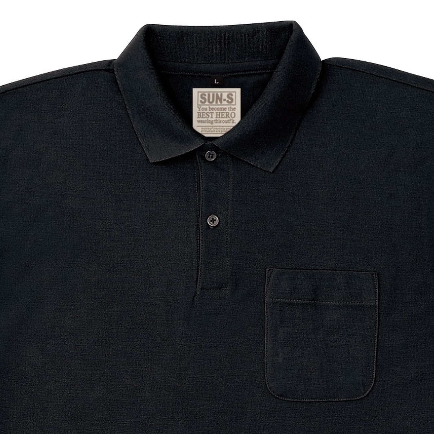 

Рубашка-поло с длинным рукавом San-S SA10041, черная, размер 4L Sun-S