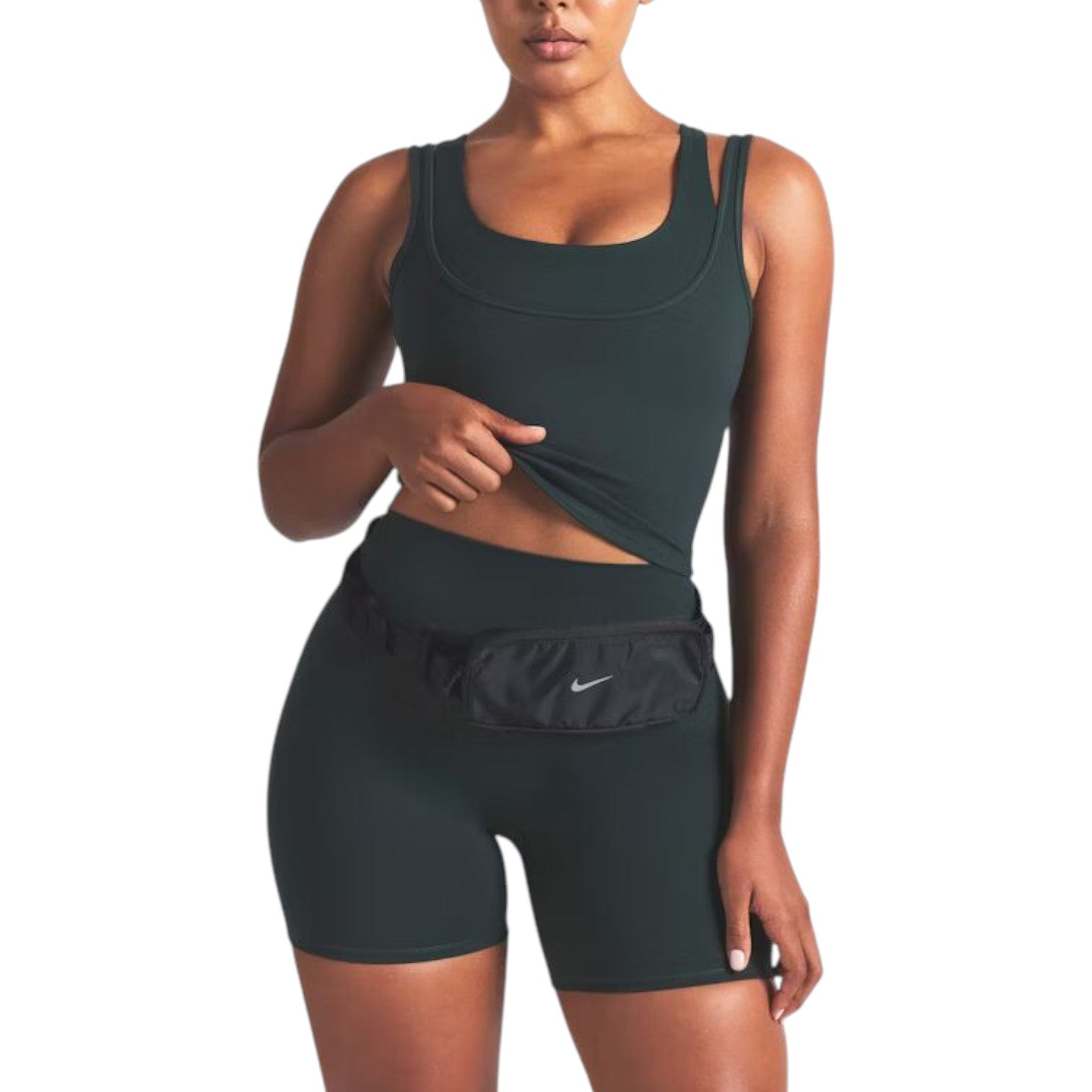 (WMNS) Nike x SKIMS Матовая майка с двойными бретелями и вырезом-лодочкой, цвет «темно-бирюзовый» — фото 2