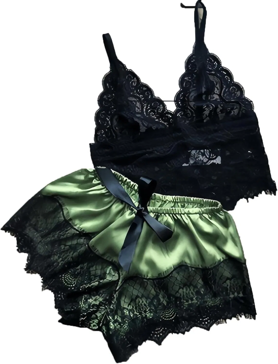 Комплект пижамы, шелк, Army Green