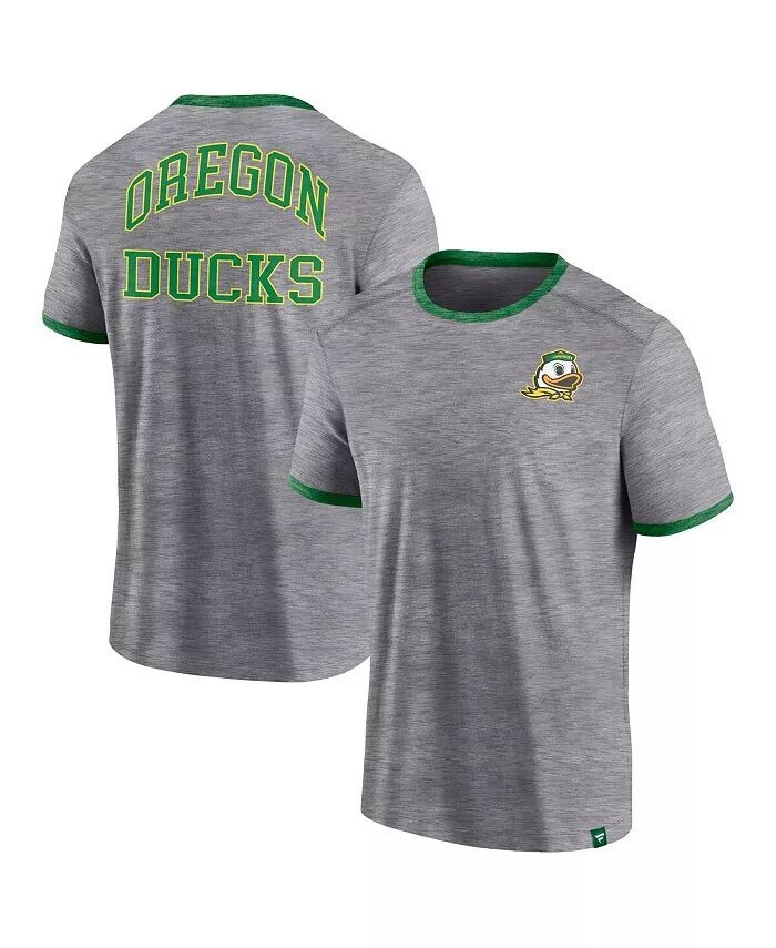 

Мужская футболка Heather Grey Oregon Ducks Classic Stack Ringer Fanatics