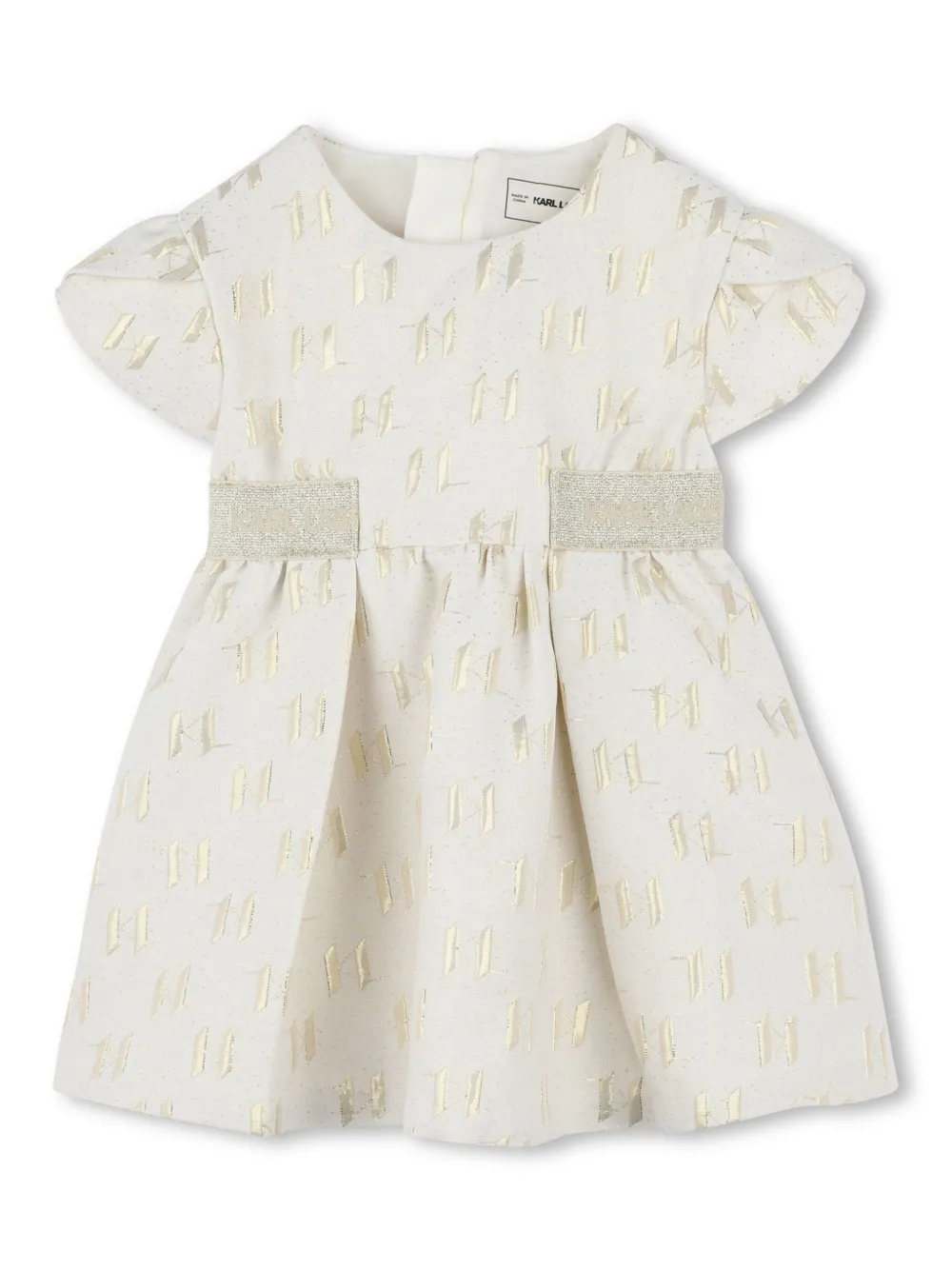 

Платье с вышитым логотипом KARL LAGERFELD KIDS, белый