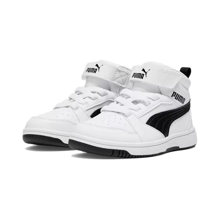 Кроссовки Puma Rebound V6 Kids Lifestyle Shoes PS Mid-top Puma White - Puma Black, белый — фото 3