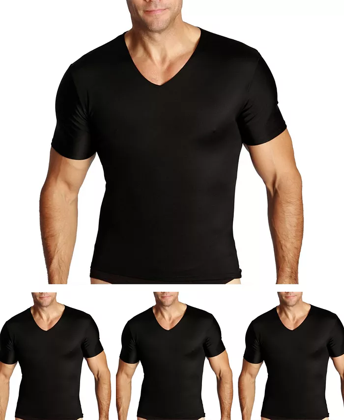 

Мужские футболки с V-образным вырезом Insta Slim 3 Pack Compression, короткий рукав, размеры Big & Tall Instaslim, черный