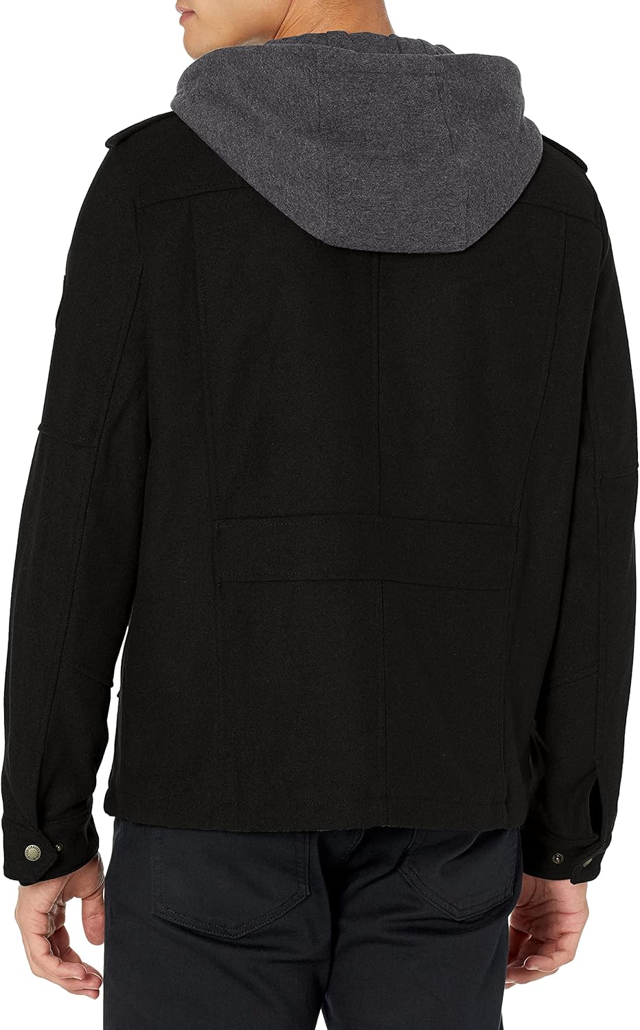 Мужская шерстяная куртка Levi's с капюшоном в стиле милитари, Black — фото 2