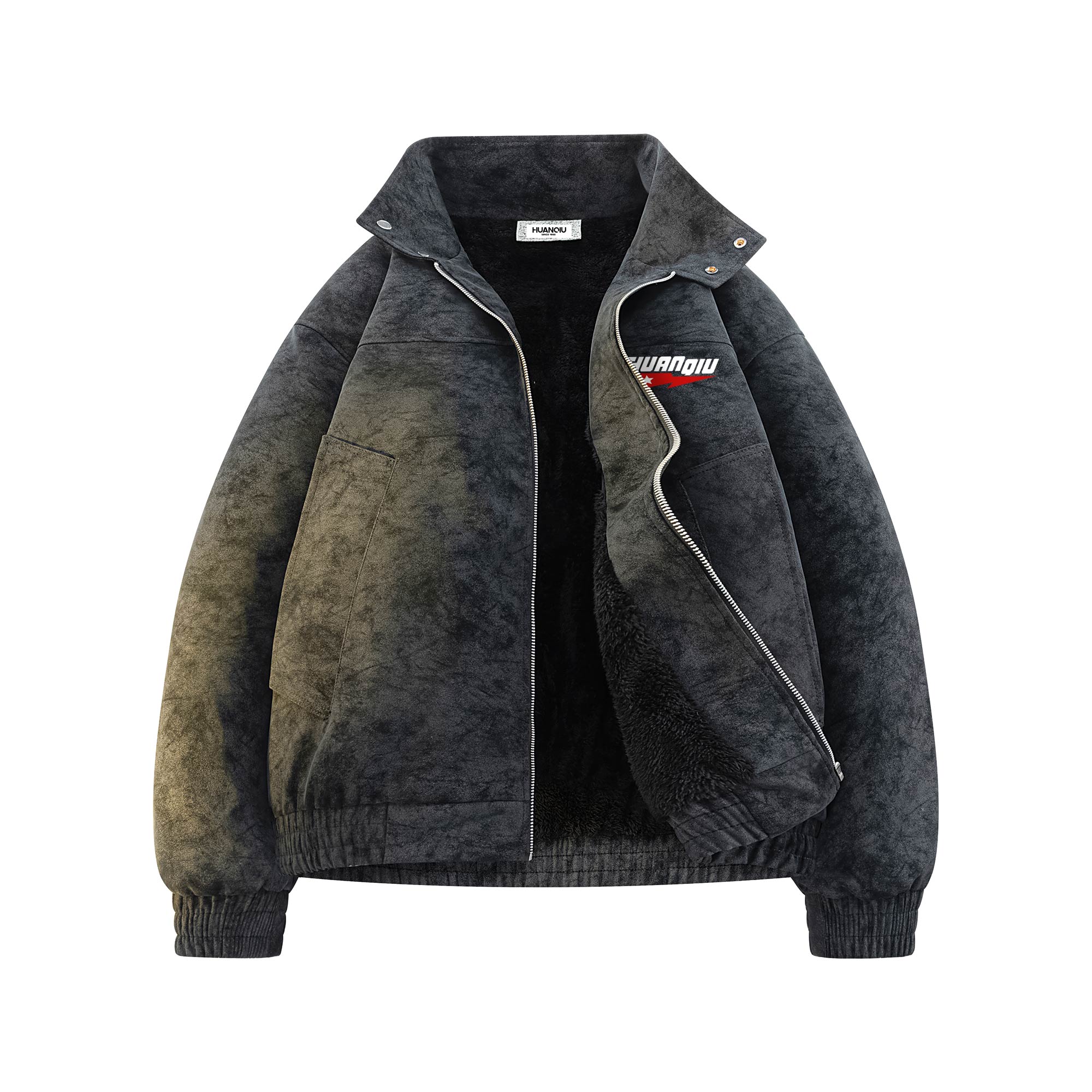 

Пуховик Unisex Stand Collar Fleece lined HUANQIU, черный