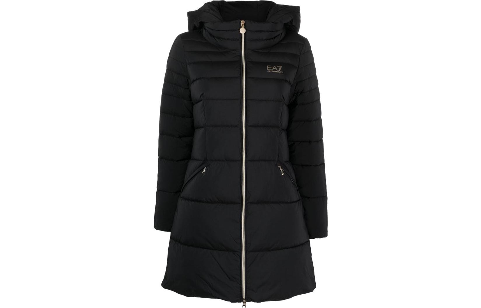 

EMPORIO ARMANI Куртка утепленная с капюшоном и принтом логотипа, Black