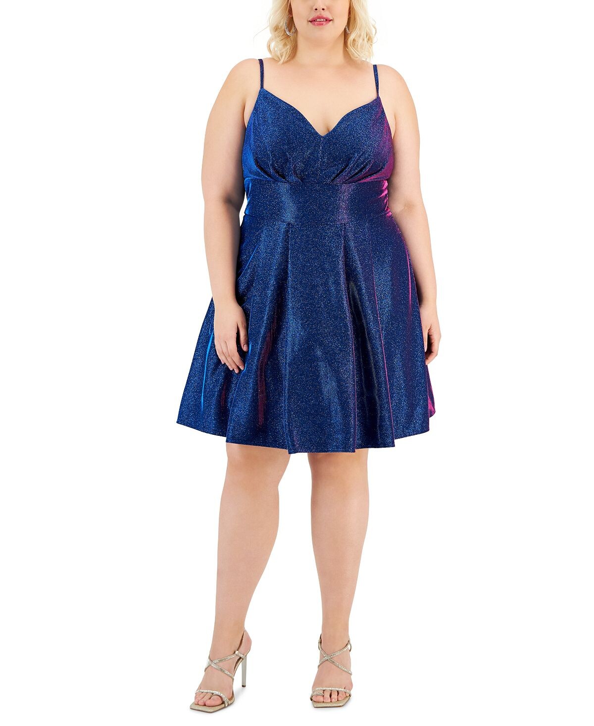 

Модное платье больших размеров с блестками и расклешенной юбкой B Darlin