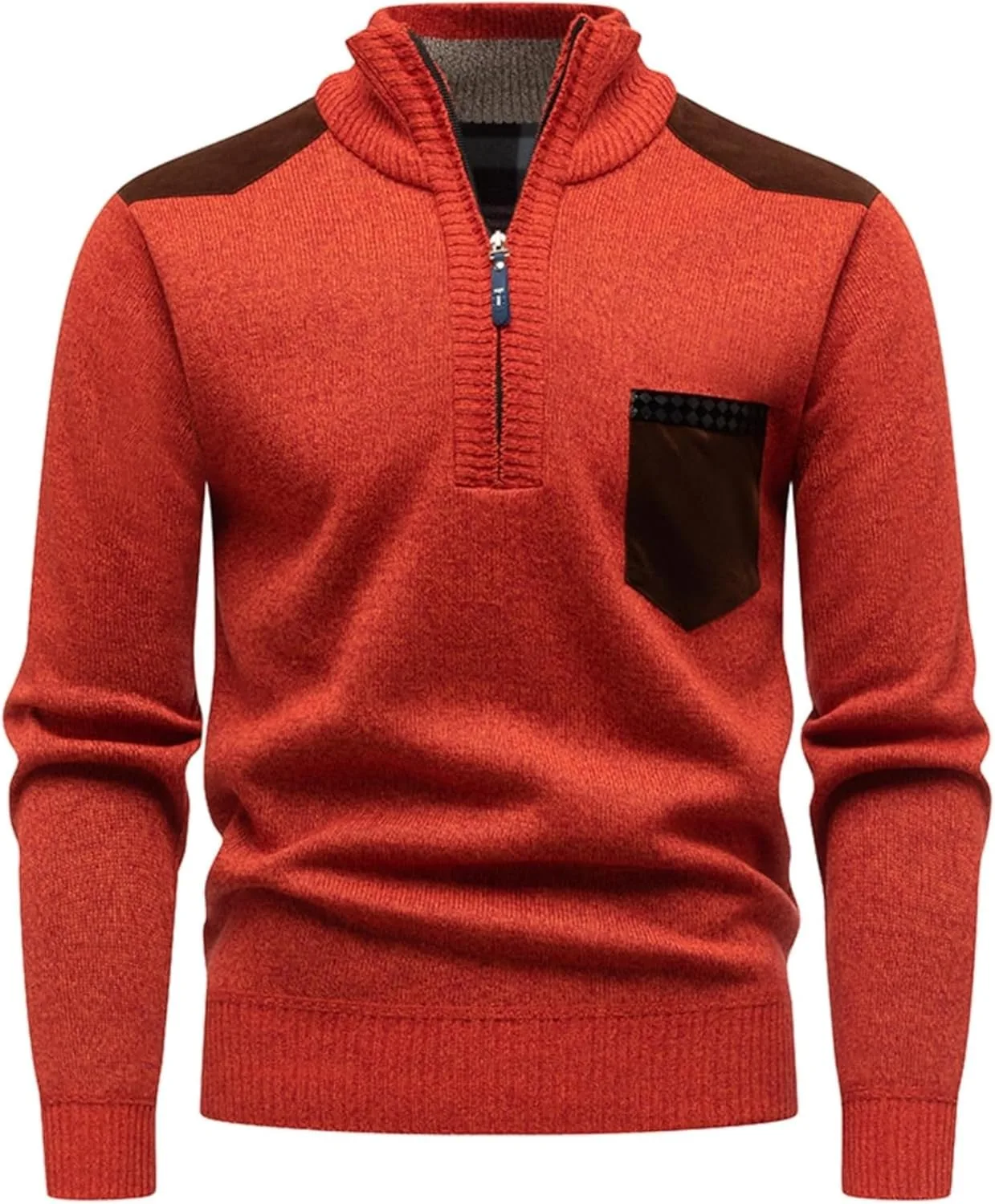 

Мужской полузастегивающийся вязаный свитер Zip Slim Quarter Pullover с карманом