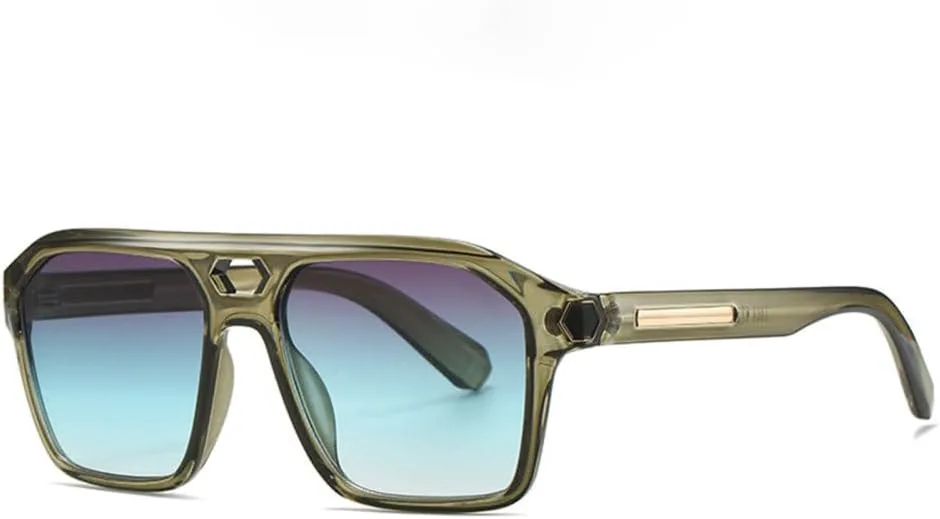 

Солнцезащитные очки прямоугольной формы с крупной оправой для мужчин, зеркальные солнцезащитные очки для женщин с защитой от УФ-излучения UV400 MTZJH, C6 Green Grey