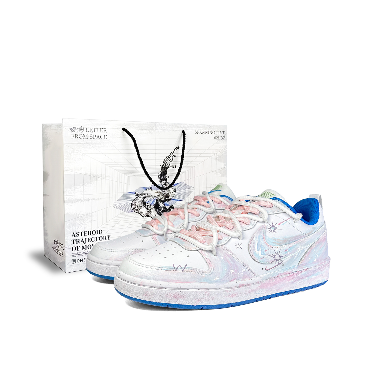 

Nike Court Borough устойчивые к истиранию низкие детские скейтбординг кроссовки White Blue Pink для подростков