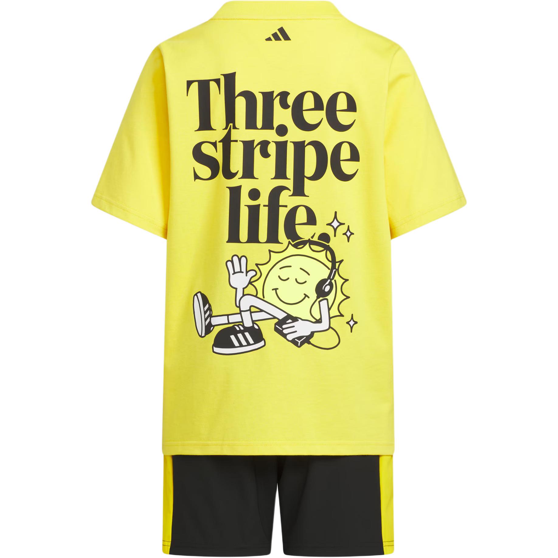 Adidas Повседневный спортивный комплект GRAPHIC TEE желтый/черный для детей 3-7 лет — фото 3