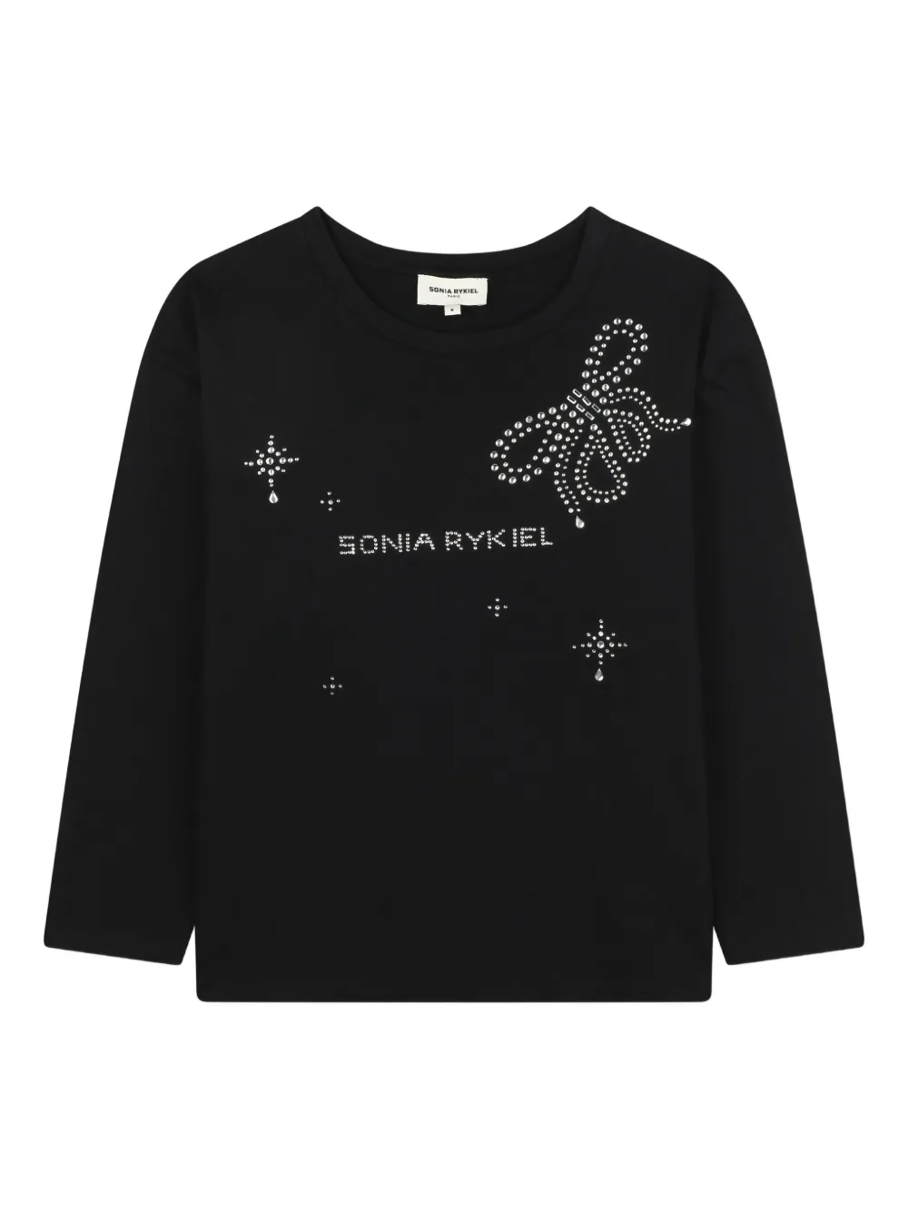 

Футболка с логотипом и кристаллами SONIA RYKIEL ENFANT, черный