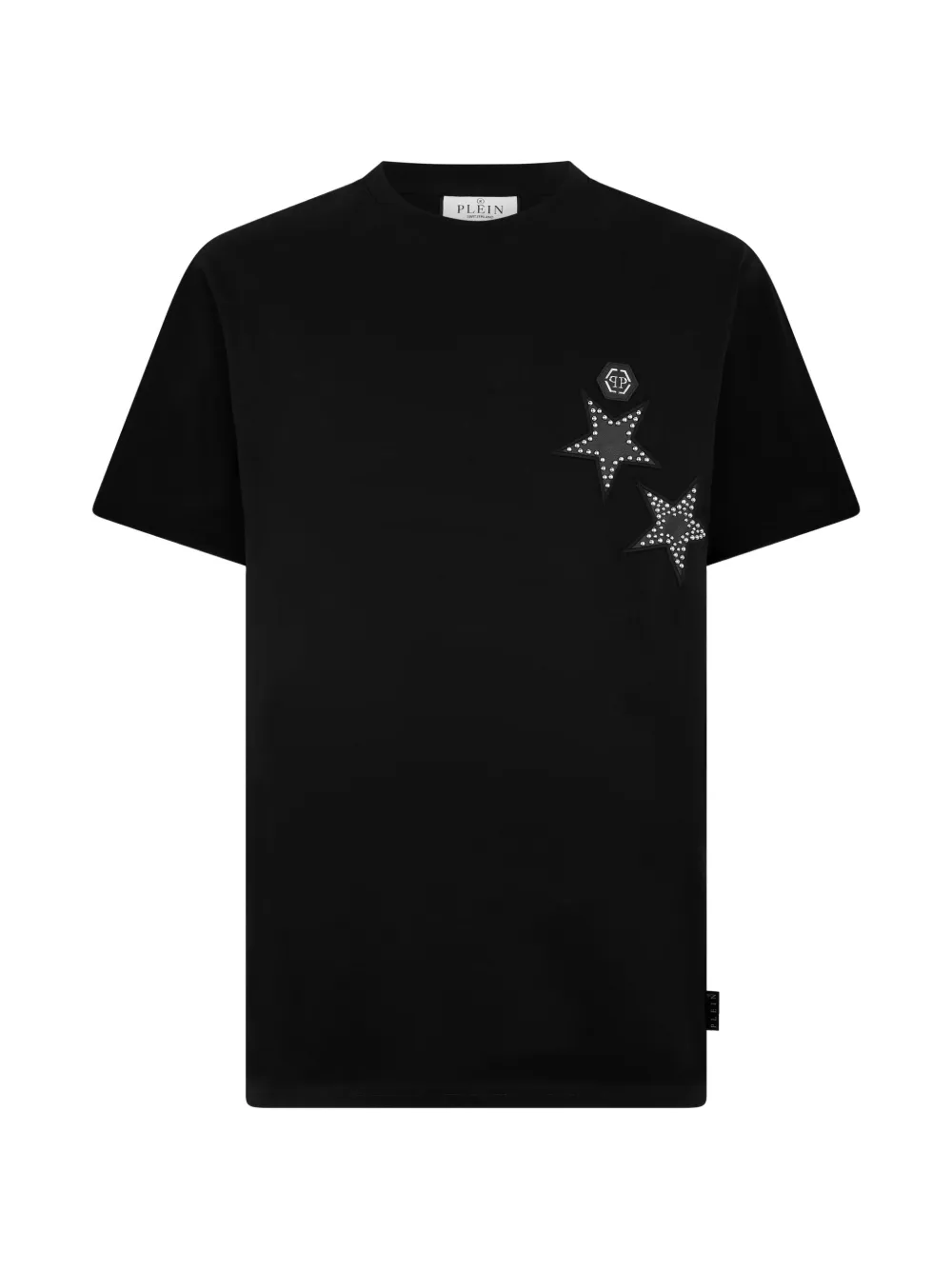 

Футболка с круглым вырезом и заклепками в виде звезд Philipp Plein, черный
