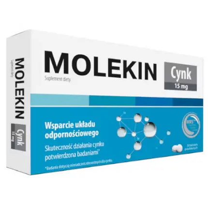 

Molekin Zinc 30 таблеток - Здоровая иммунная система, кости, волосы, ногти, кожа Natur Produkt Pharma