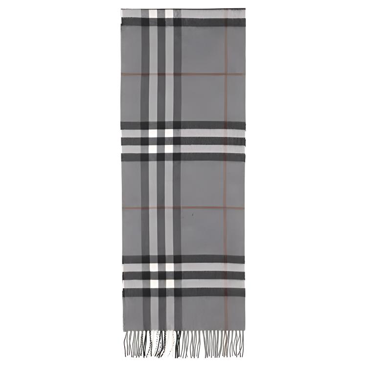 Burberry Классический кашемировый шарф в клетку, Gray — фото 2