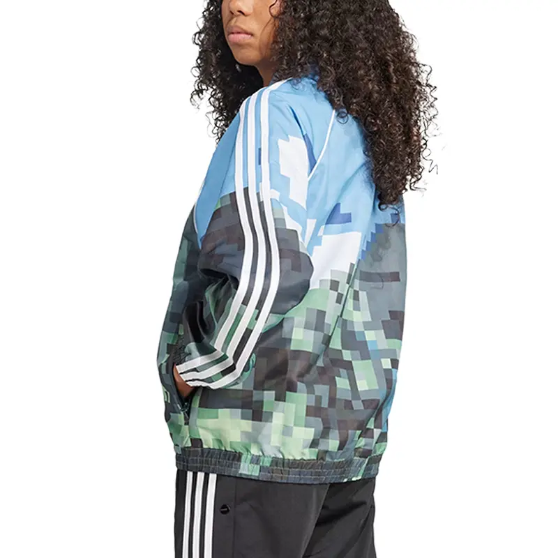 Adidas Originals Майнкрафт курка трек топ misty blue/mystic yellow/tribal green подростки — фото 4