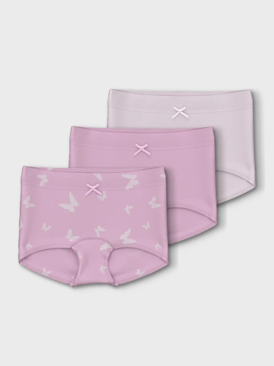 

Name It Трусики-боксеры "NMFTIGHTS 3P PINK BUTTERFLY NOOS" (комплект, 3 шт.), цвет Pink Lavender