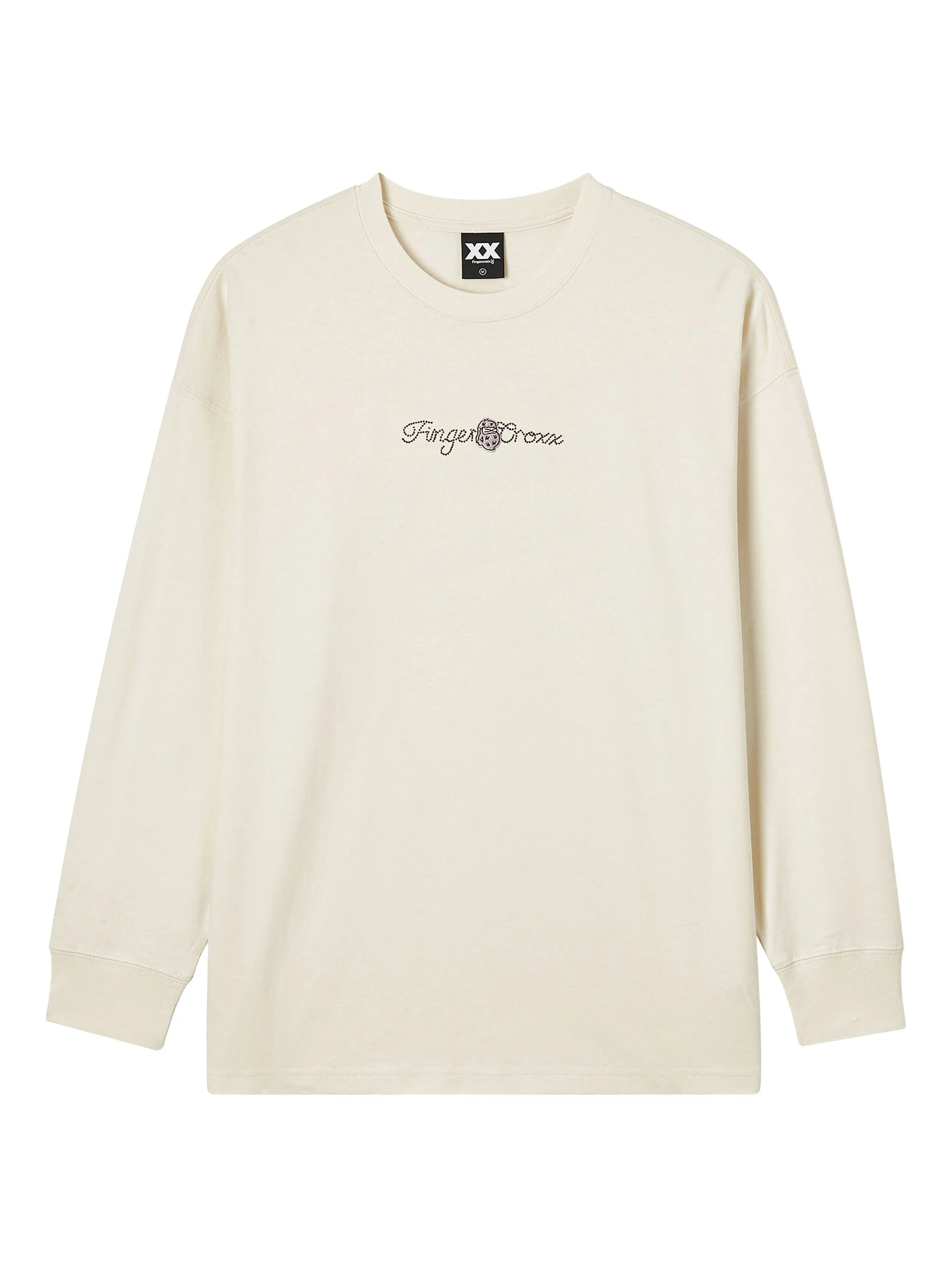 

Футболка с длинными рукавами и вышитым логотипом Fingercroxx, белый