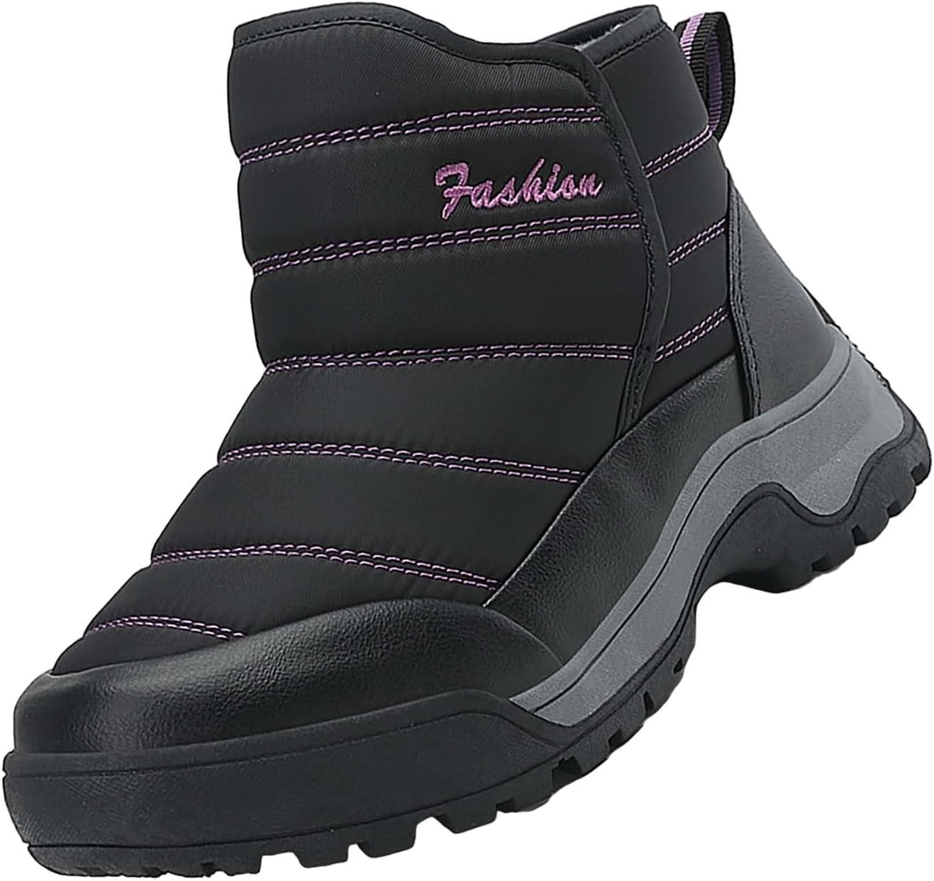 

Мужские зимние ботинки с утеплителем из искусственного меха, поддержкой свода стопы, оксфордской тканью, противоскользящей подошвой на платформе, высокие ботильоны Generic, Black