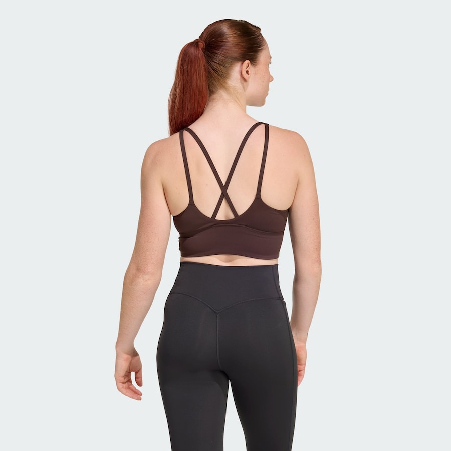 Спортивный бюстгальтер-бралетт ADIDAS PERFORMANCE Studio All Me, шоколадный — фото 4