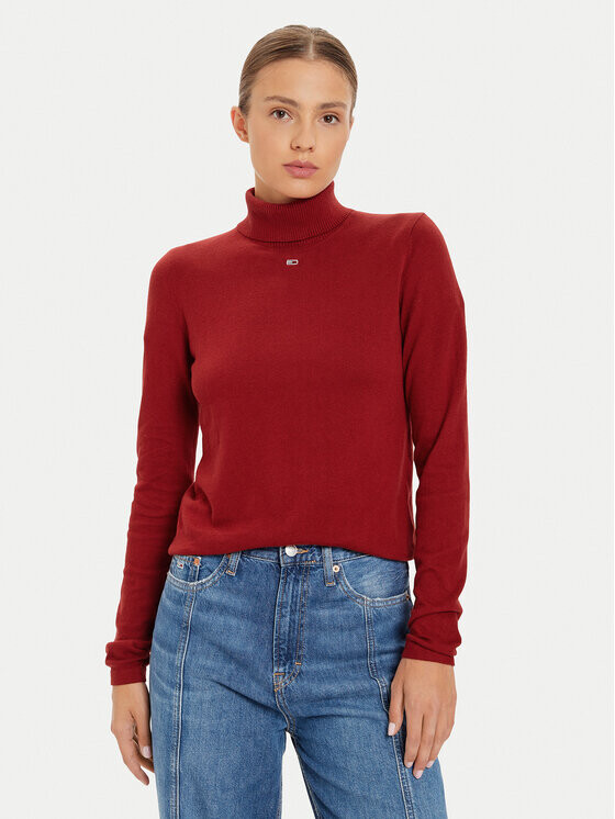 

Свитер с высоким воротником обычного кроя Tommy Jeans, красный