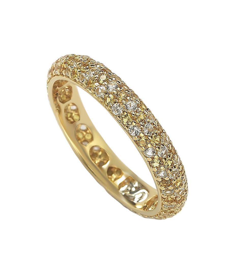 

Кольцо Suzy Levian из стерлингового серебра с сапфирами и искусственными белыми сапфирами, образующее кольцо Вечность Suzy Levian New York, Yellow sapphire